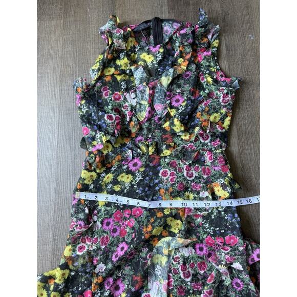 Ted Baker Women's Sleeveless Waterfall‎ Midi Dress in Black, Gloriha Size 1 - Picture 10 of 13